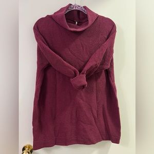 Free People Ottoman Slouchy Tunic Sweater Cranberry red Size Small